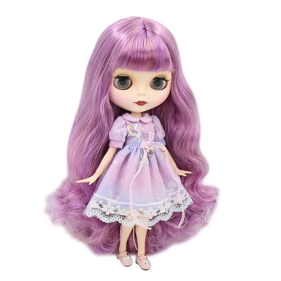 Blyth Doll 30cm BJD with 19-Point Joints for Posing Play, 4 Pairs of Exchangeable Eyes & Full Outfit, Pouting Lips & Blush Cheeks, Matte Face & Fair Skin, Perfect Christmas Gift for Girls