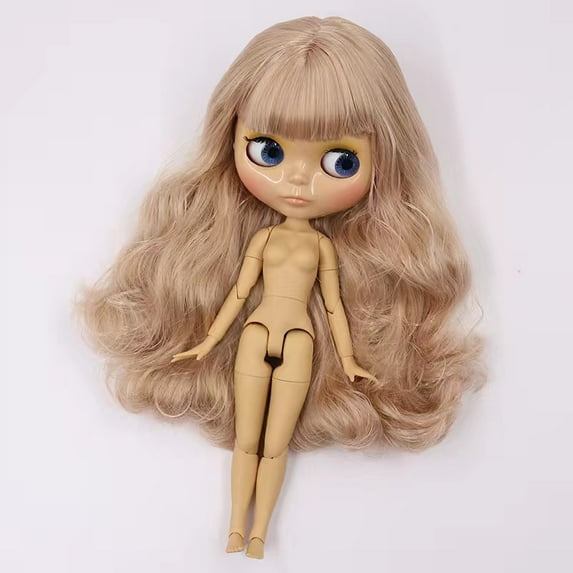 Blyth Doll Posable BJD Doll with 19 Joints, 4 Pairs of Interchangeable Eyes, Glossy Face & Tan Skin Dark Skin, Multi-Color Hair Style Options - Perfect Christmas Gift for Girls