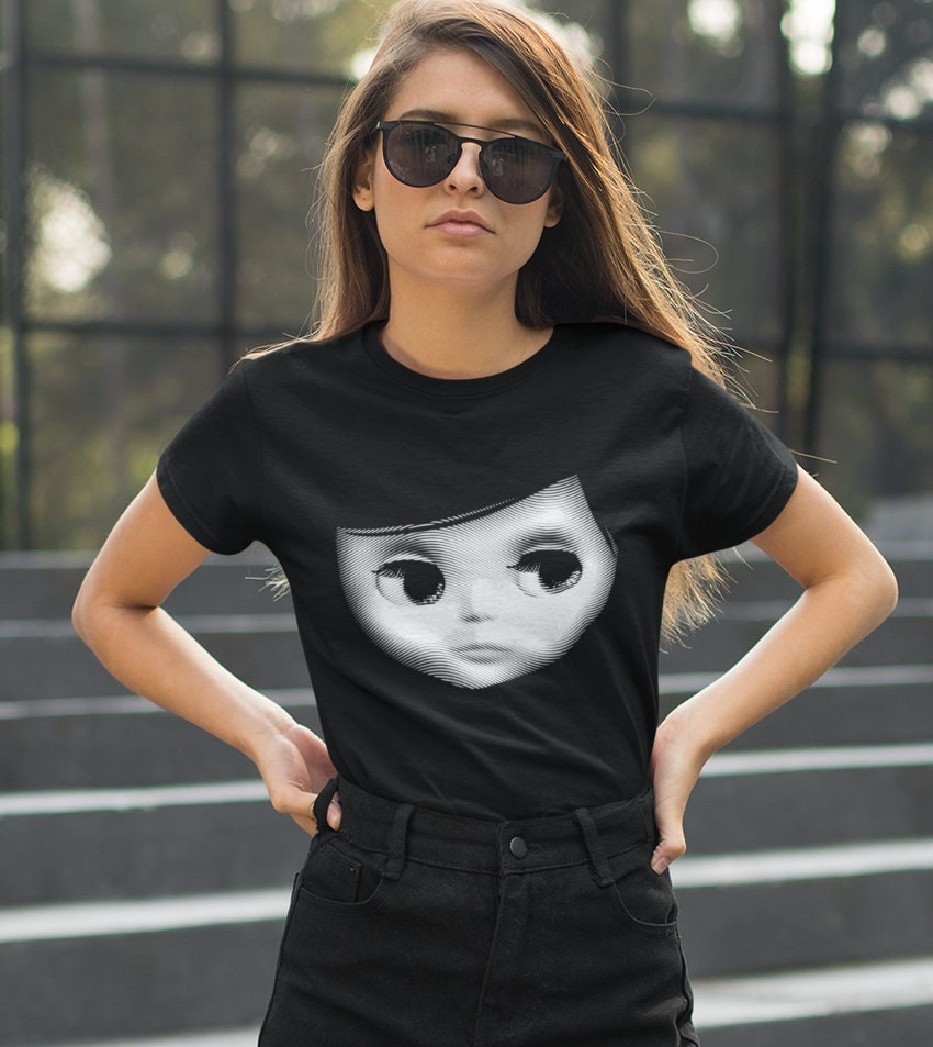 Blythe Shirt Doll Face TShirt Retro Short Sleeve Shirts Big Eyes T