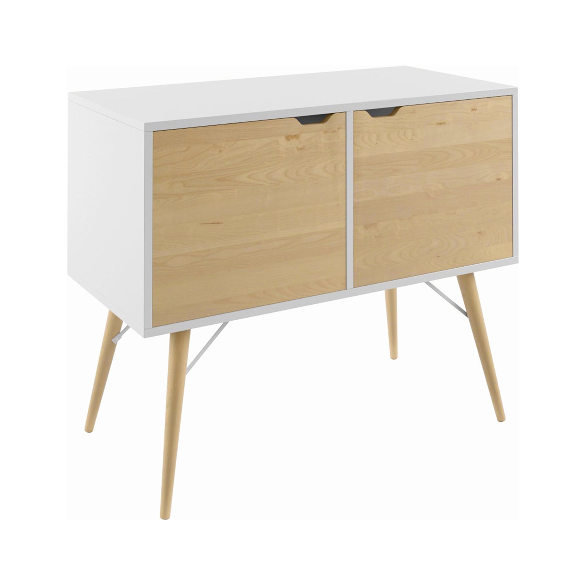 Blythe Storage in White/Natural Wood Finish