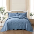 thumbnail image 1 of Blythease Oversized King Bedspread, Paisley Pattern Design, Lightweight Bedding Cover, Reversible, 5 Piece, 100% Microfiber, Smokey Blue, 1 of 7
