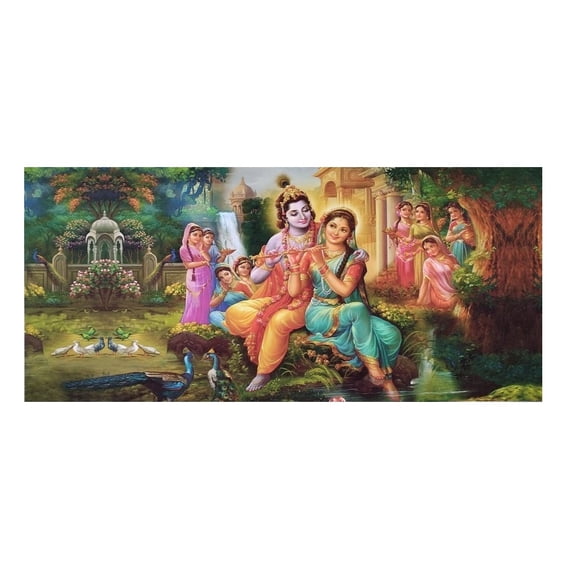 Bm Traders Alluring Beauty Of Radha Krishna Wall Sticker Poster Print Without Frame (24 X 48 Inch) OR ( 2 X 4 Feet) Art Dcor Only Poster