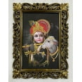 thumbnail image 1 of Bm Traders Bal Krishna Modern Gold Artwork Print Photo Design In Carved Wooden Frame Duco Finish Polished Size (23 X 17 Inch) OR (58.42 X 43.18 Cm) Religious Gifts, 1 of 4