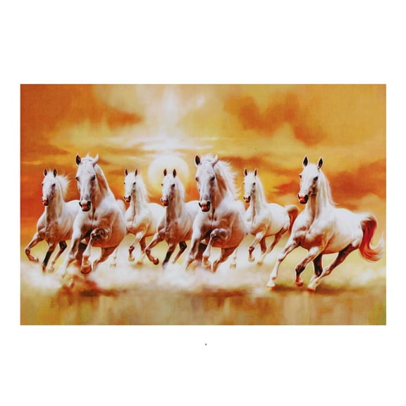 Bm Traders Beautiful 7 Running Horses Wall Sticker Poster Print Without Frame (30 X 60 Inch)