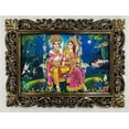 thumbnail image 1 of Bm Traders Beautiful Radha Krishna On Swing Artistic Crystal Art-Work Laminated Painting In Carved Wooden Frame Duco Finish Polished Size(23X17 Inch)OR(58.42X43.18 Cm), 1 of 3