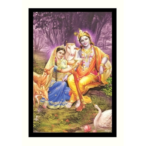 Bm Traders Beautiful Radha Krishna Wall Sticker Poster Print Without Frame (20 X 28 Inches) OR (50.80 Cm X 71.12 Cm) Religious Gifting