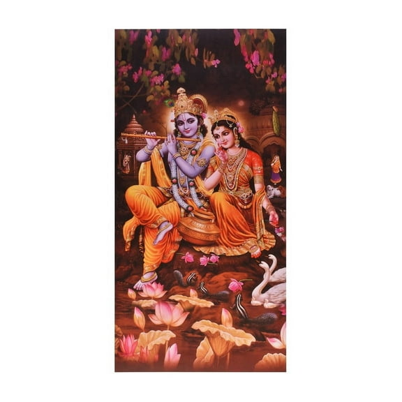 Bm Traders Beautiful Radha Krishna Wall Sticker Poster Print Without Frame (24 X 48 Inch) OR ( 2 X 4 Feet) Art Dcor Only Poster