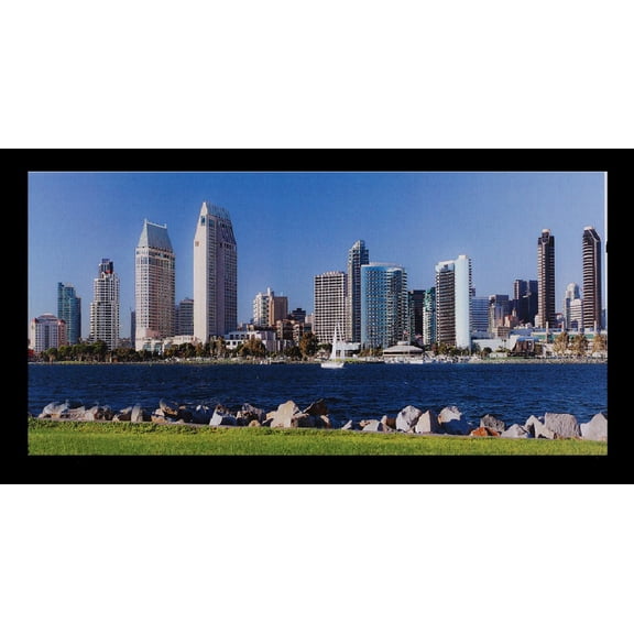 Bm Traders Beautiful Skyscrapers Sea View Wall Sticker Poster Print Without Frame (20 X 40 Inch)