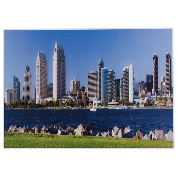 Bm Traders Beautiful Skyscrapers Sea View Wall Sticker Poster Print Without Frame (24 X 48 Inch) OR ( 2 X 4 Feet) Art Dcor Only Poster
