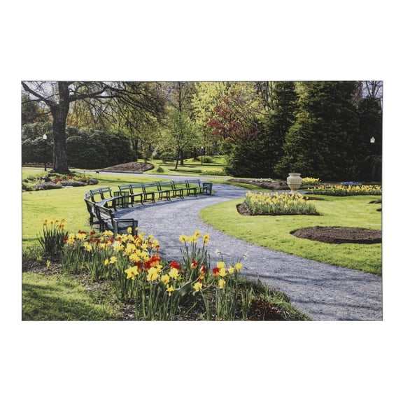 Bm Traders Bench Garden View Wall Sticker Poster Print Without Frame (24 X 48 Inch) OR ( 2 X 4 Feet) Art Dcor Only Poster