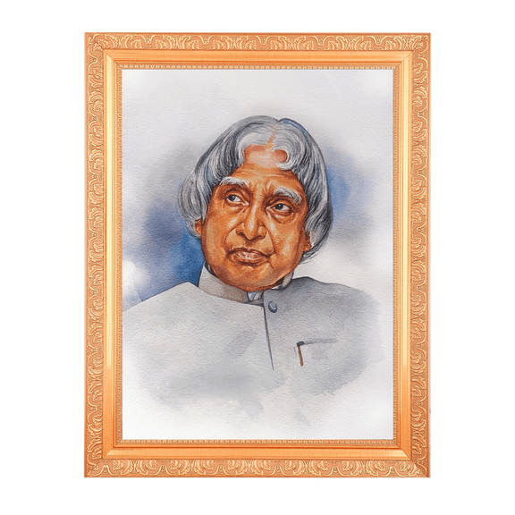Bm Traders Dr. A. P. J. Abdul Kalam Vintage Design Digital Print Photo In Golden Artwork Frame (11 x 14 Inch)OR(27.94 X 35.56 Cm) Religious Gifting