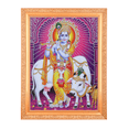 thumbnail image 1 of Bm Traders Krishna Bhagwan Zari Print Photo In Religious Frame (14 X 18 Inch), 1 of 4