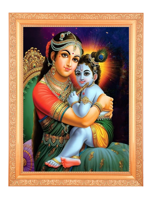 Bm Traders Maa Yashoda With Bal Krishna Vintage Design Digital Print Bm Traders Maa Yashoda With Bal Krishna Vintage Design Digital Print