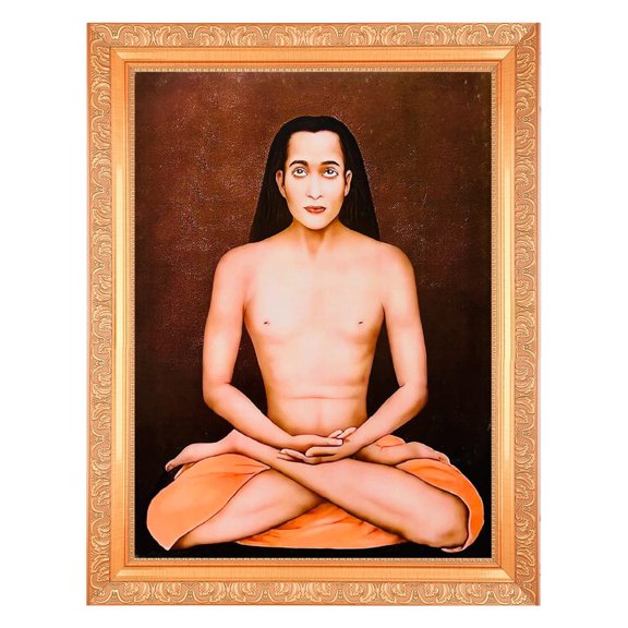Bm Traders Mahavtar Babaji Beautiful Digital Print Photo In ArtWork Golden Frame (11 x 14 Inch)OR(27.94 X 35.56 Cm) Religious Gifting