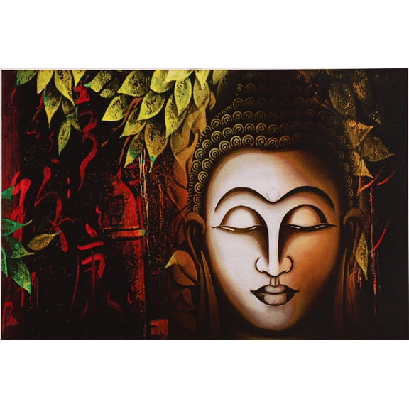 Bm Traders Modern Art Meditating Buddha Wall Sticker Poster Print Without Frame (24 X 48 Inch) OR ( 2 X 4 Feet) Art Dcor Only Poster