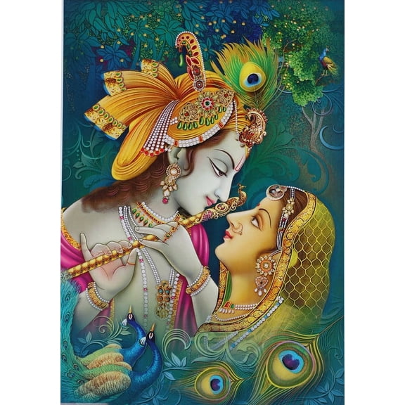 Bm Traders Modern Art Radha Krishna Wall Sticker Poster Print Without Frame (24 X 48 Inch) OR ( 2 X 4 Feet) Art Dcor Only Poster