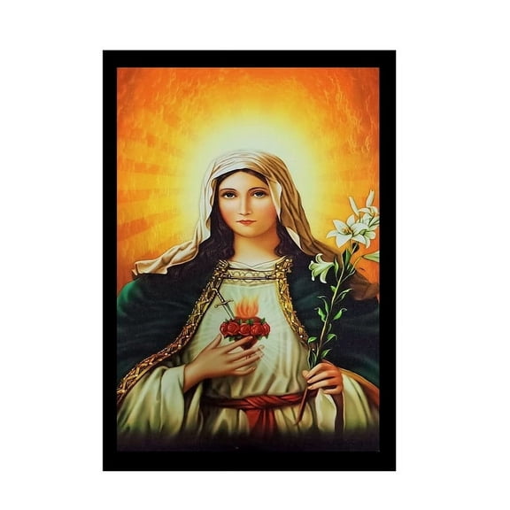 Bm Traders Mother Mary Wall Sticker Poster Print Without Frame (20 X 28 Inches) OR (50.80 Cm X 71.12 Cm) Religious Gifting
