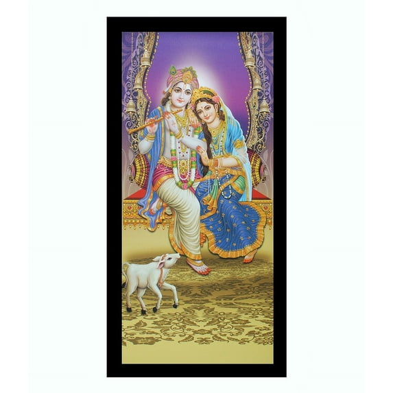 Bm Traders Radha Krishna On Swing Wall Sticker Poster Print Without Frame (20 X 40 Inch)