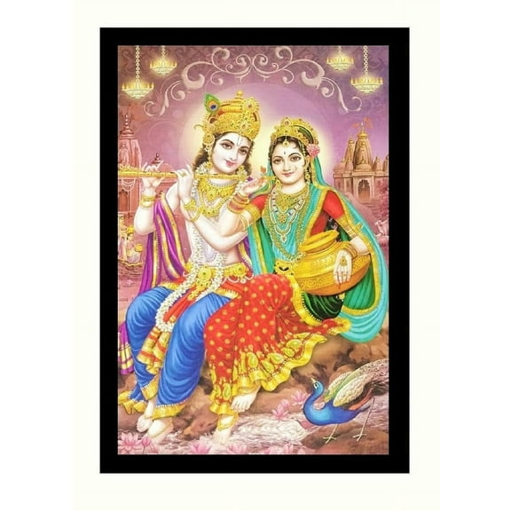 Bm Traders Radha Krishna Wall Sticker Poster Print Without Frame (20 X 28 Inches) OR (50.80 Cm X 71.12 Cm) Religious Gifting