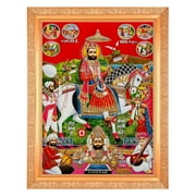Bm Traders Ramdev Maharaj Zari Print Photo In Religious Frame 14 X 18 Inch
