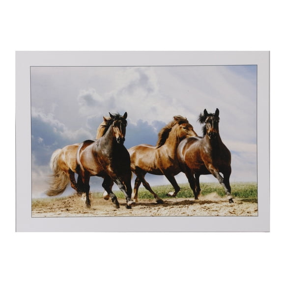 Bm Traders Running Horses Wall Sticker Poster Print Without Frame (24 X 48 Inch) OR ( 2 X 4 Feet) Art Dcor Only Poster