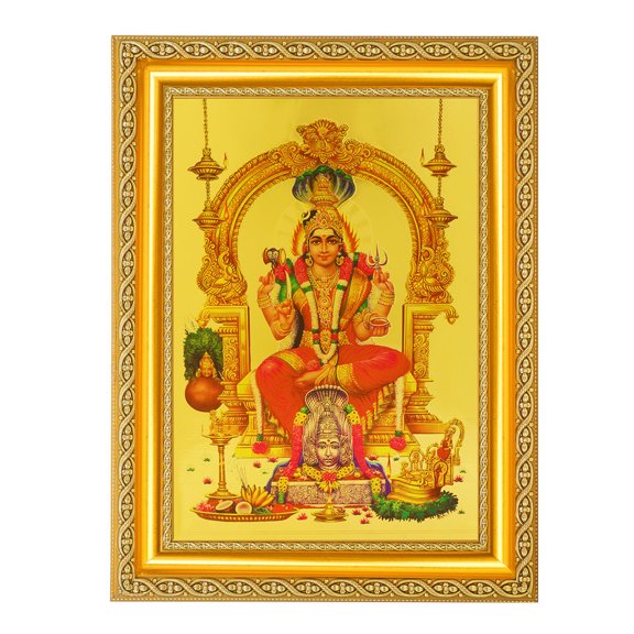 Bm Trades Perumkulam Pavodi Mariamman Beautiful Golden Foil Photo In ArtWork Golden Frame (11 x 14 Inch)OR(27.94 X 35.56 Cm) Housewarming Gifts