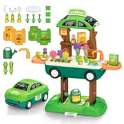 Bmag 41-Piece Kids Gardening Tool Set, 2-in-1 Garden Tool Bench & Car Toy with Storage – Durable Plastic Pretend Play Outdoor/Indoor Garden Toys for Toddlers Age 3-6, Gift for Boys & Girls