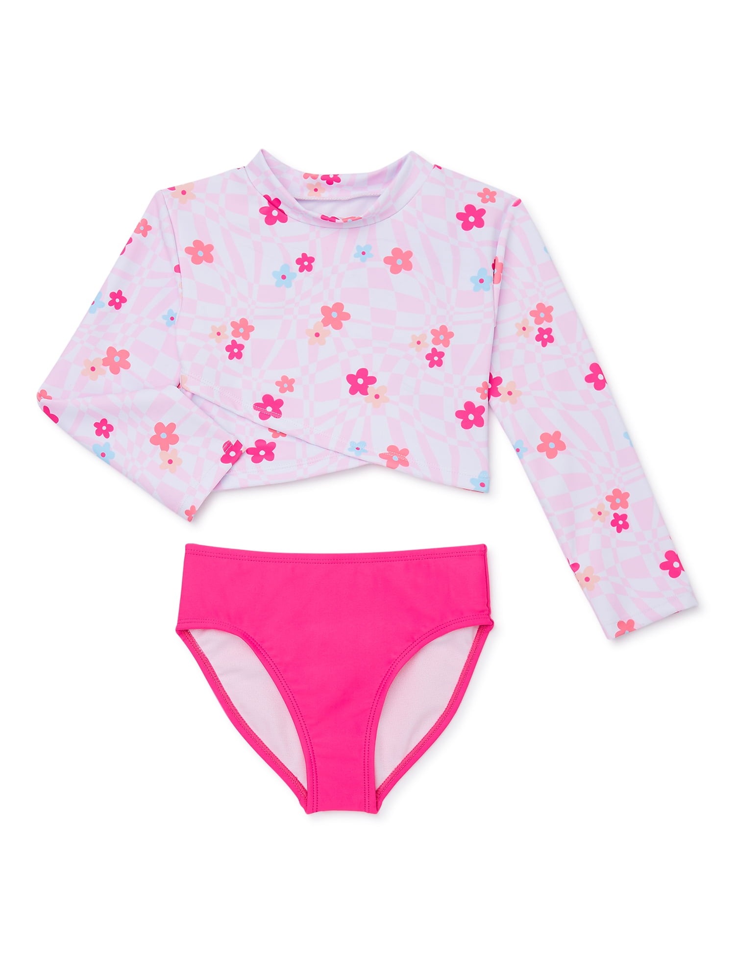 Bmagical Girls 2Piece Long Sleeve Rashguard Swimsuit Set, Sizes 412