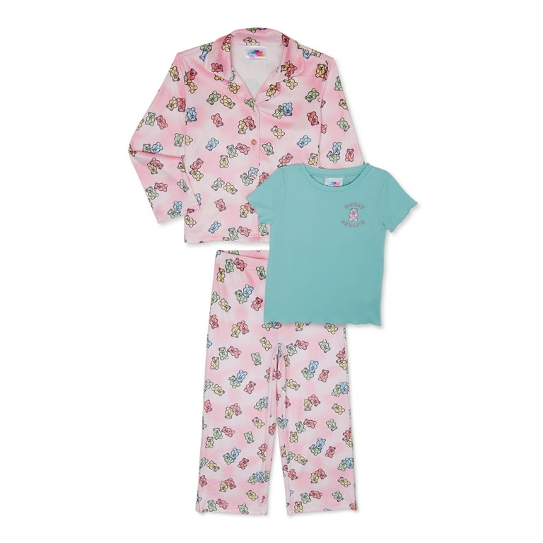 Bmagical Girls S’mores Top, T-Shirt, and Wide-Leg Pant Pajama Set, 3-Piece  Set, Sizes 4-12