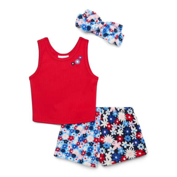Bmagical Girls Tank Top and Shorts Pajama Set with Headband, 3-Piece, Sizes 4-12
