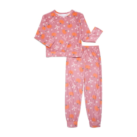 Bmagical Girls Velour Long Sleeve Top and Joggers Sleep Set, 2-Piece, Sizes 4-16