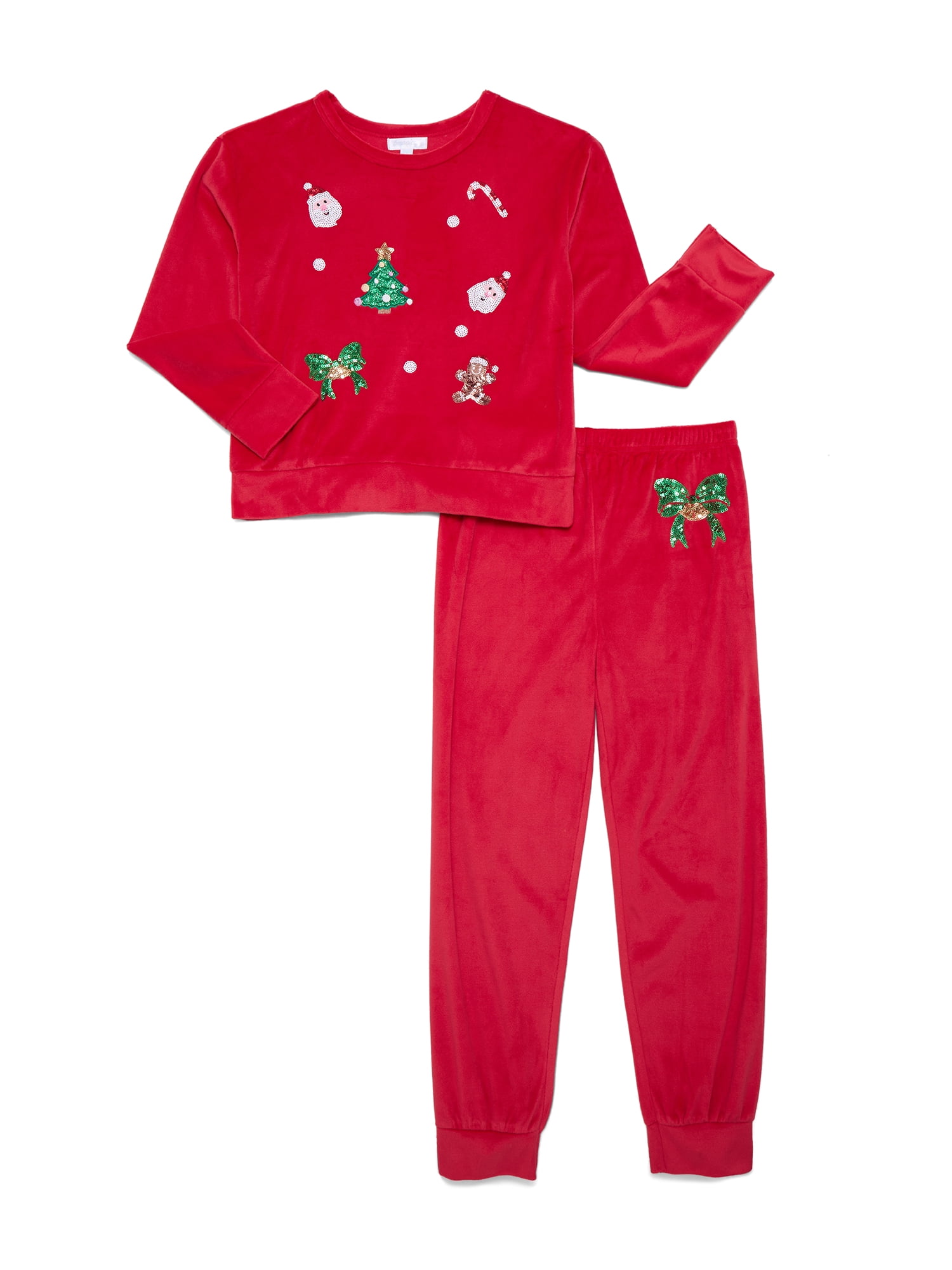 Bmagical Girls Velour Long Sleeve Top & Jogger 2-Piece Sleep Set, Sizes 4-16