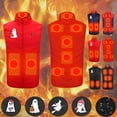 thumbnail image 1 of Bmawag Heated Vest 9 Heating Zones Plus Size Lightweight Unisex Heated Jacket 3 Temperature Control USB Electric Winter Coat with Pocket on Clearance Red#01 XXL, 1 of 1
