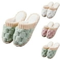 thumbnail image 1 of Bmawag House Slippers for Woman Round Toe Flat Heels House Slippers Women's Plush Warm Indoor Fashionable Thick Heel Slippers Home Furnishing Green 36, 1 of 3