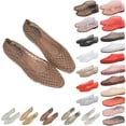 thumbnail image 1 of Bmawag Jelly Flat Sandals for Women Lightweight Round Toe Slip-On Hollow Breathable Jelly Mesh Flats Pink 10, 1 of 7
