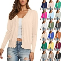 Bmawag Lightweight Cardigans for Women Trendy Women's Button Down Open Front V-Neck Long Sleeve Casual Loose Soft Knit Cardigan Sweaters Outerwear Beige L
