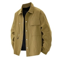 Bmawag Lightweight Outdoor Jacket for Men Waterproof Windproof Big and Tall Men's Solid Color Turndown Collar Raincoats Windbreakers Multi Pockets for Sport Outdoor Hiking Gift for Men Brown L