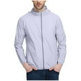 thumbnail image 1 of Bmawag Men's Lightweight Sun Protection Jacket Hooded Quick-Dry Big and Tall Men's Solid Color Raincoats Windbreakers with Zipper Pockets for Sport Outdoor Hiking Gift for Men Gray 3XL, 1 of 4