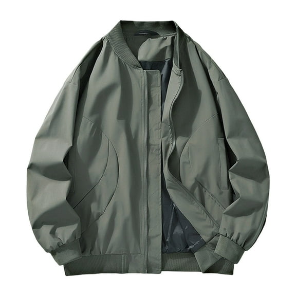 Bmawag Mens Outdoor Jacket Hoodless Waterproof Windproof Big and Tall Men's Crew Neck Solid Color Raincoats Windbreakers with Pockets for Sport Outdoor Hiking Gift for Men Army Green 3XL