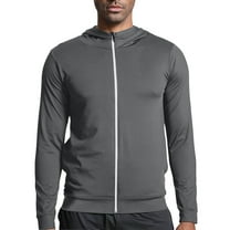 Bmawag Outdoor Jacket for Men Hooded Waterproof Windproof Lightweight Big and Tall Men's Solid Color Raincoats Windbreakers with Pockets for Sport Outdoor Hiking Gift for Men Dark Gray M