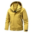 thumbnail image 1 of Bmawag Outdoor Workwear Jacket for Men Hooded Waterproof Windproof Big and Tall Men's Solid Color Raincoats Windbreakers with Pockets for Sport Outdoor Hiking Gift for Men Yellow XL, 1 of 6