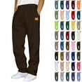 thumbnail image 1 of Bmawag Sweapants for Men with Pockets Outdoor Running Jogger Pants Elastic Waist Drawstring Workout Straight Leg Casual Solid Color Sweatpants, 1 of 4