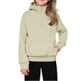 thumbnail image 1 of Sweatshirts for Girls 5-14 Years Kids Tween Girls Casual Leisure Pullover Blouses with Zipper Children Winter Autumn Solid Color Long Sleeve Hooded Baby Girl Clothes Beige 7 Years, 1 of 8