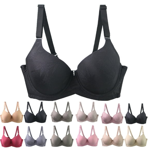 Bmawag Underwire Bras for Women Plus Size Adjustable Shoulder Straps Lace Bra Underwiree Extra-Elastic Bra Active Yoga Sports Bras Black 80E