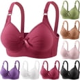 thumbnail image 1 of Bmawag Wirefree Bras for Women ,Plus Size Push-up Lace Bra Wirefreee Extra-Elastic Bra Adjustable Shoulder Straps Sports Bras, Wine 5XL, 1 of 10