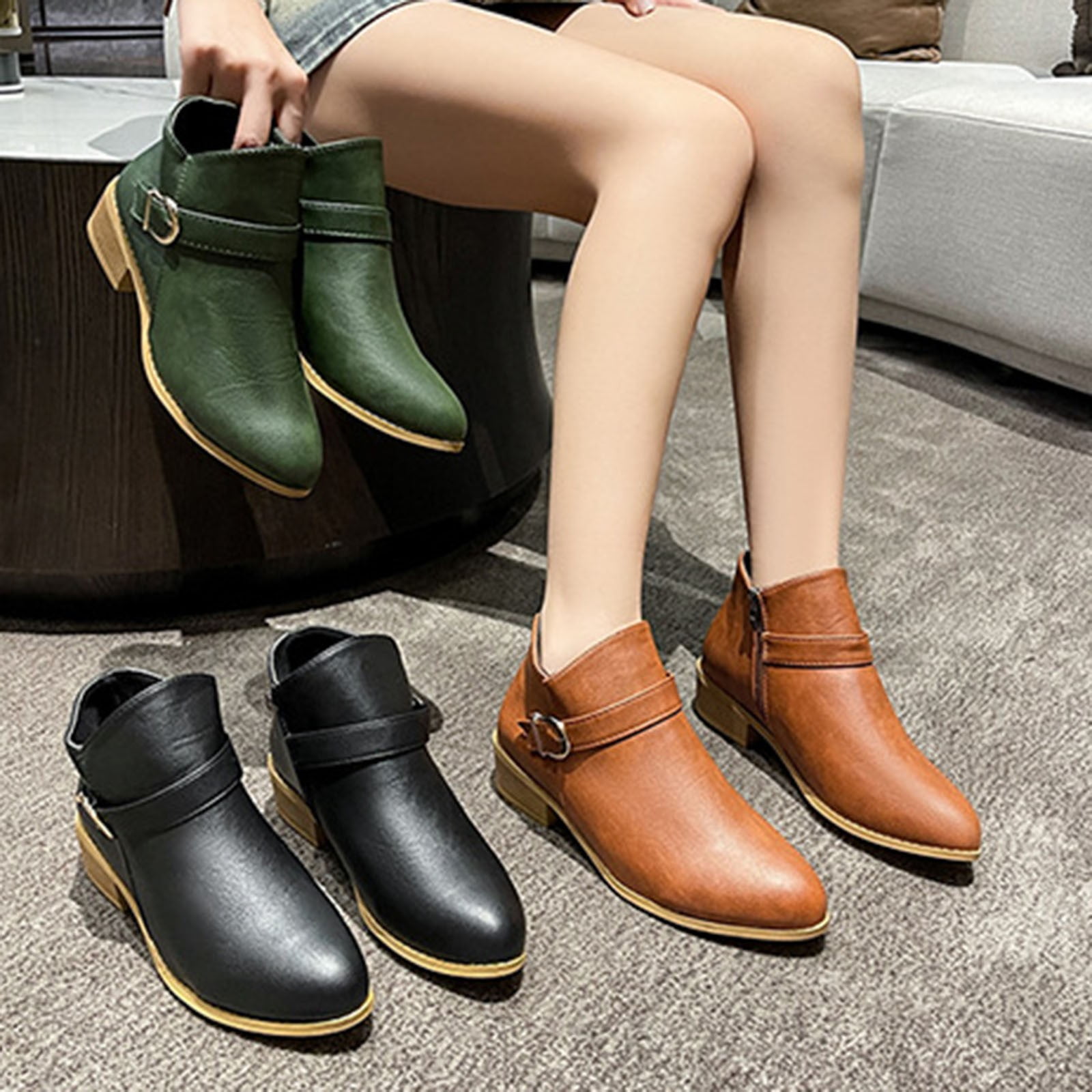 dressy booties low heel