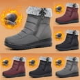 thumbnail image 1 of Bmawag Women Dressy Winter Snow Boots Round Toe Flat Heels Mid Calf Ankle Warm Boots Women Casual Comfort Fashion Booties Short Boots Gray 37, 1 of 5