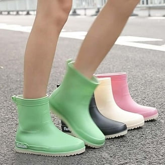 DKSUKO Women's Rain Boot Mid Calf Waterproof Boots，Comfort Women