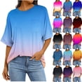 thumbnail image 1 of Bmawag Women Tops Plus Size Short Sleeve Crew Neck Solid Color Lightweight Tops Blouses Women Casual Fashion Loose Leisure Tops Bronze S, 1 of 8