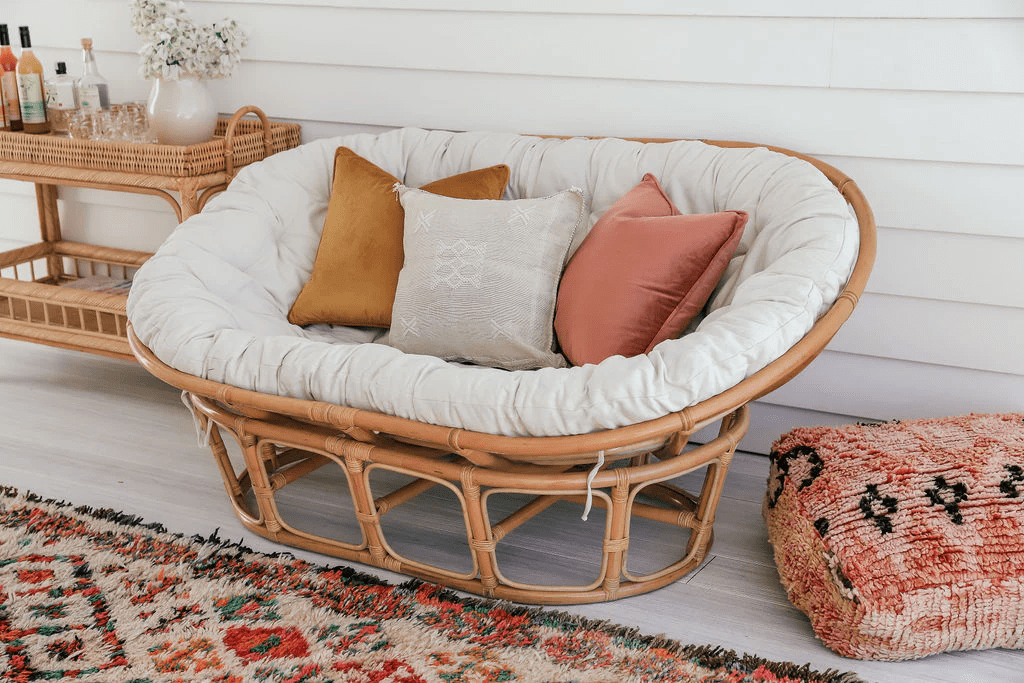 Bme Double Papasan Chair (Cream Vanilla Black Frame)